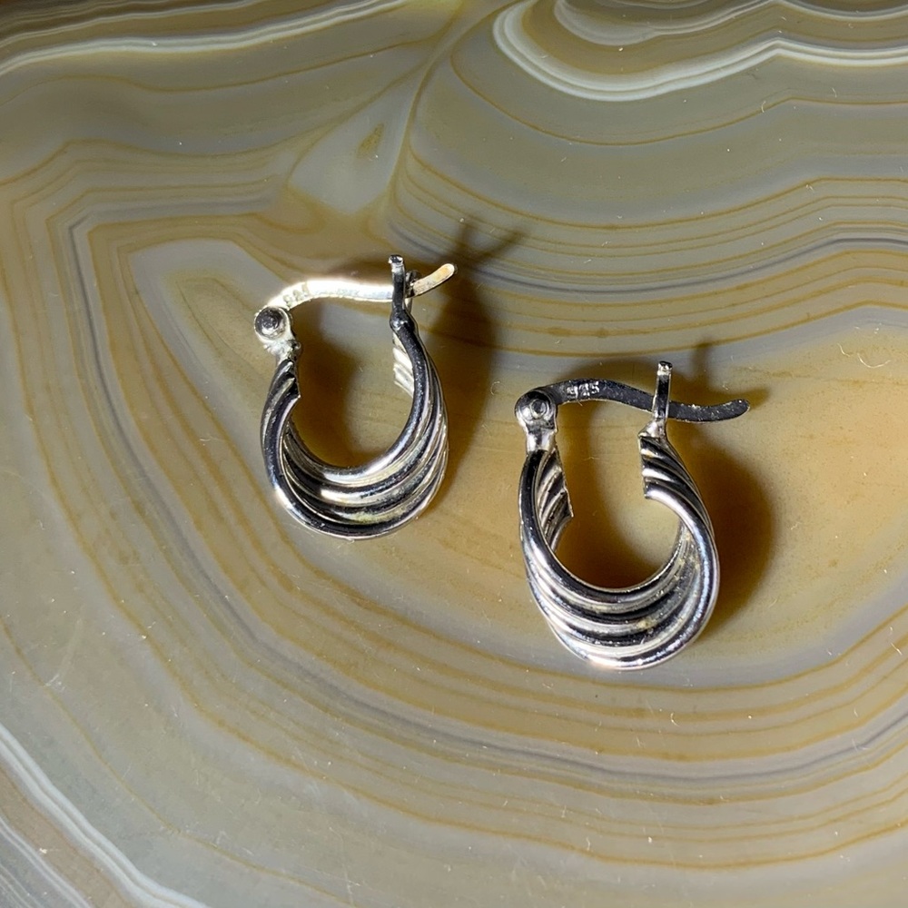 Twisted Sterling Silver Hoop Earrings